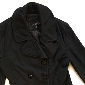 Rue 21 Black Pea Coat size Small